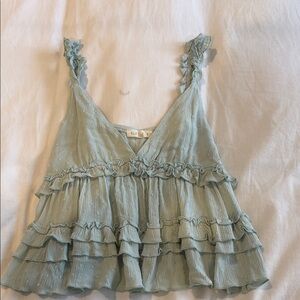 ILLA ILLA Green Ruffled Tiered Camisole